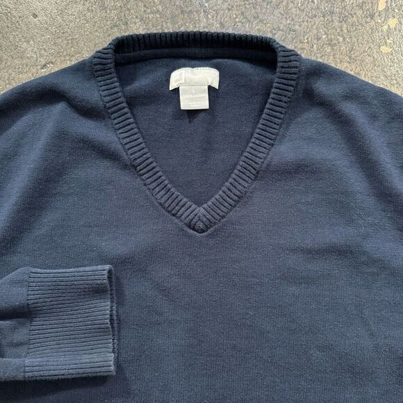 JCP V-Neck Blue 100% Cotton Sweater Preppy Style Combined Cotton Essential - Picture 1 of 8